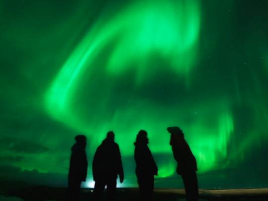 Man at Northern Lights